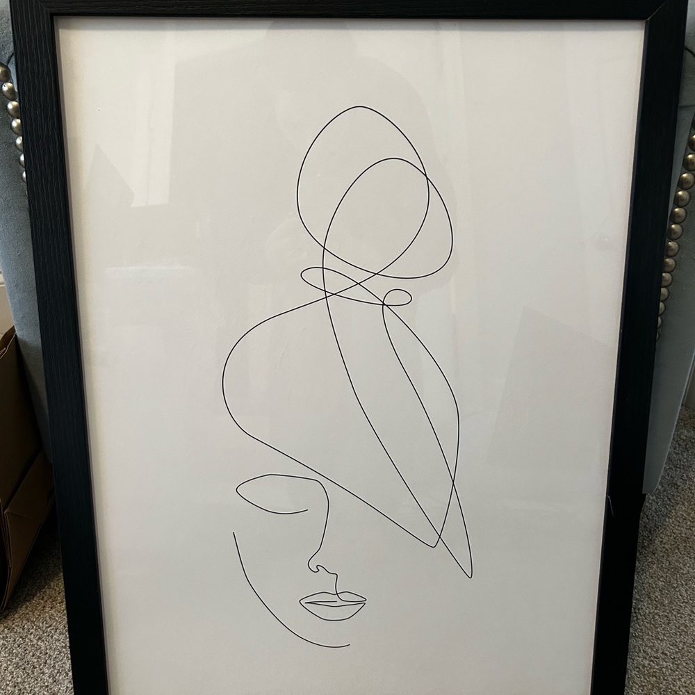 Urban Outfitters Black Line Art Print